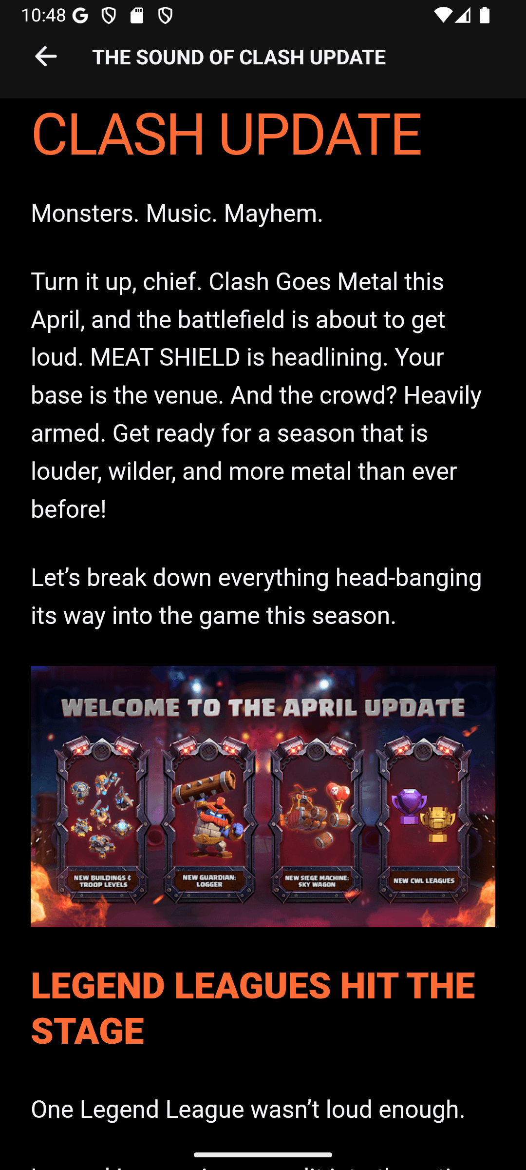 Clash Companion news article detail screen